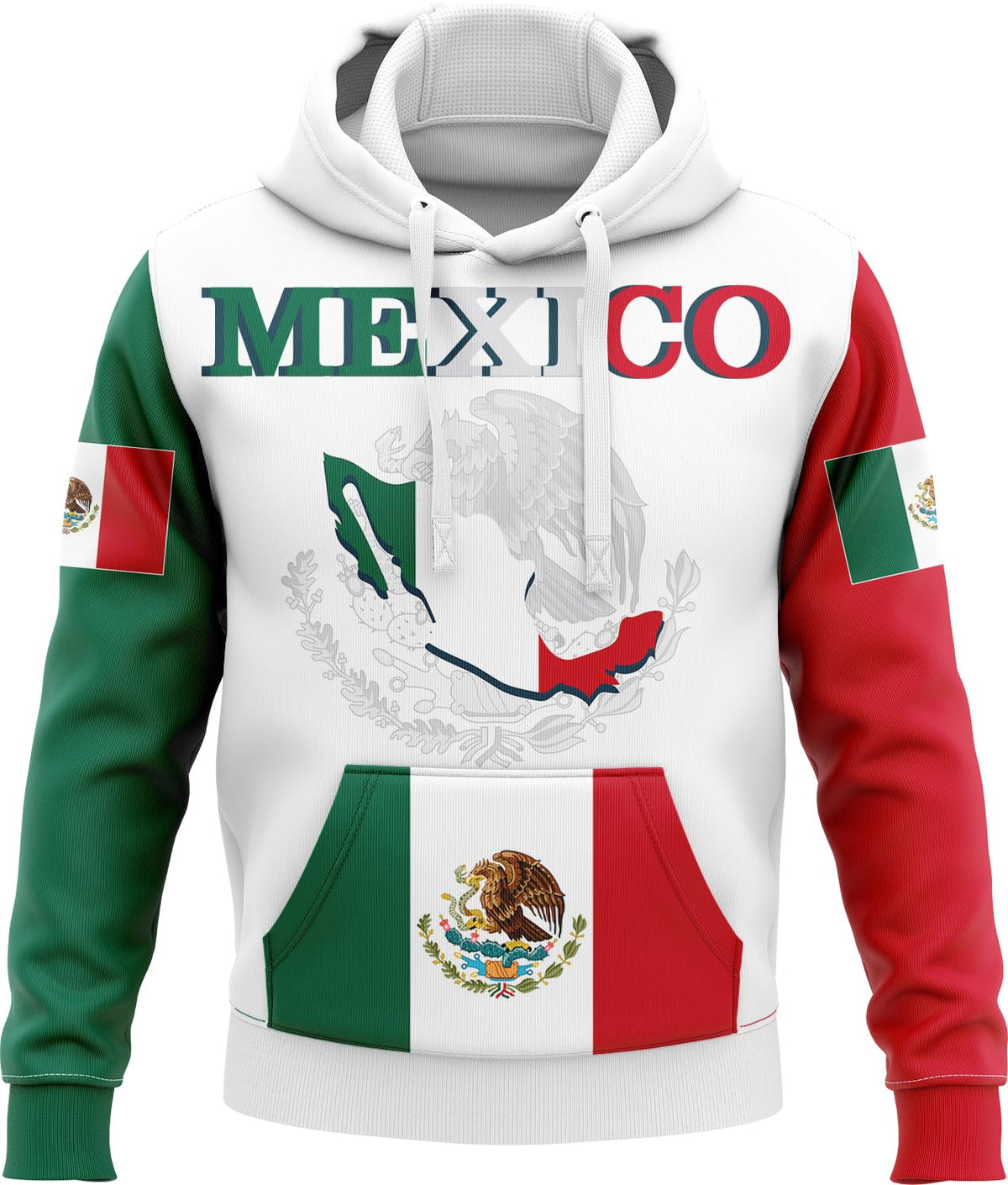 BJQ Mens Mexico Flag Hoodie Unisex Mexican Hoodie Long Sleeve Pullover Mexican Patriotic Sweatshirt Hoodie for Mexicans