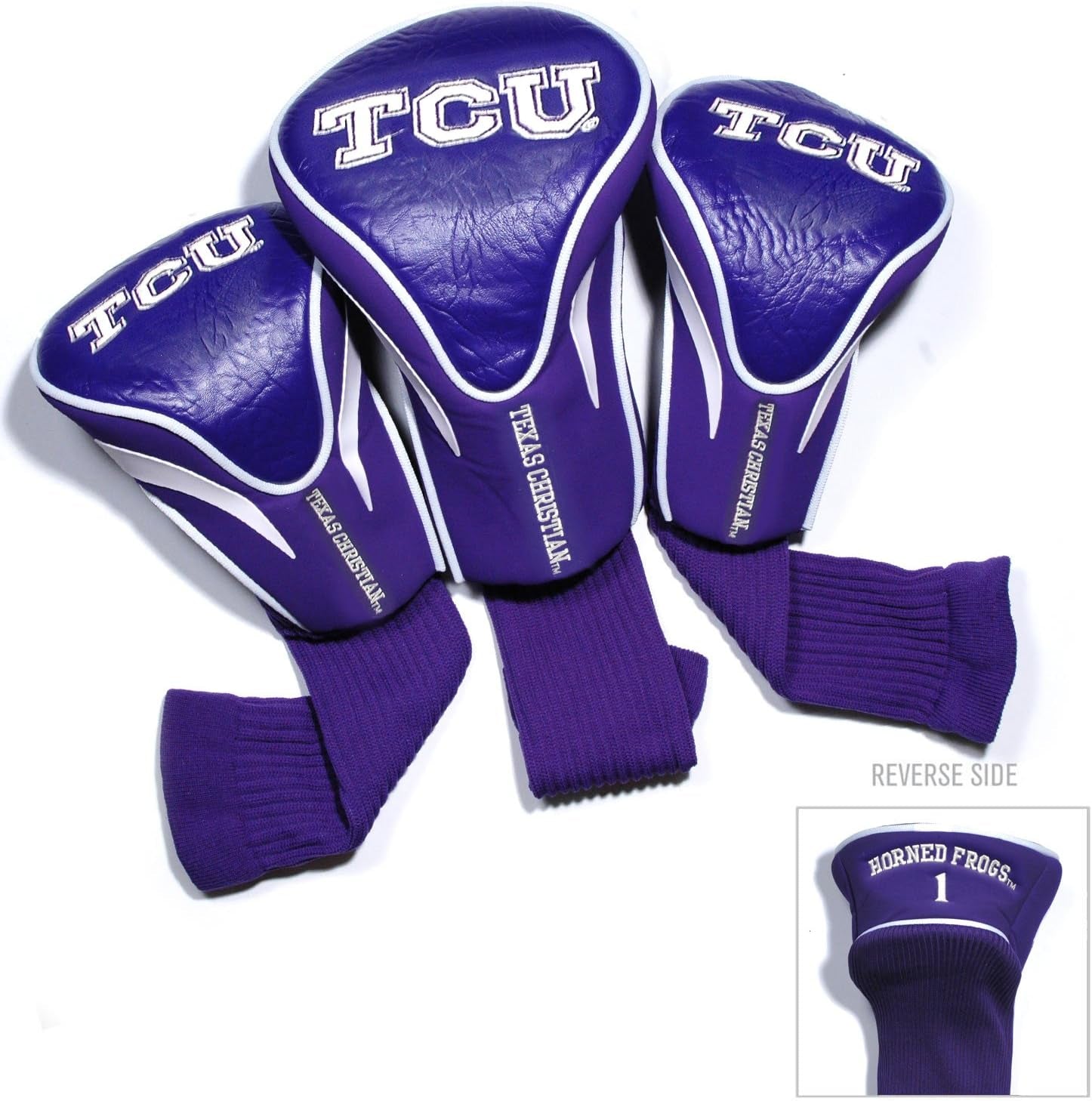 NCAA Numbered 1, 3, & X, Fits Oversized Drivers, Utility, Rescue & Fairway Clubs, Velour Lined for Extra Club Protection