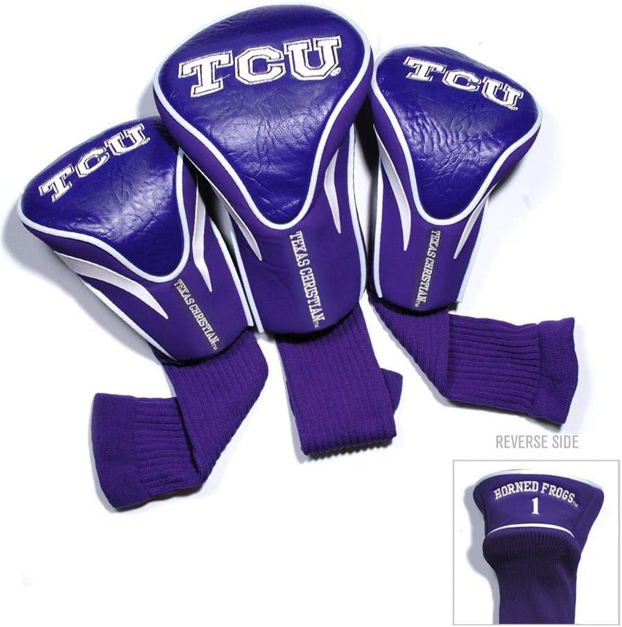 NCAA Numbered 1, 3, & X, Fits Oversized Drivers, Utility, Rescue & Fairway Clubs, Velour Lined for Extra Club Protection