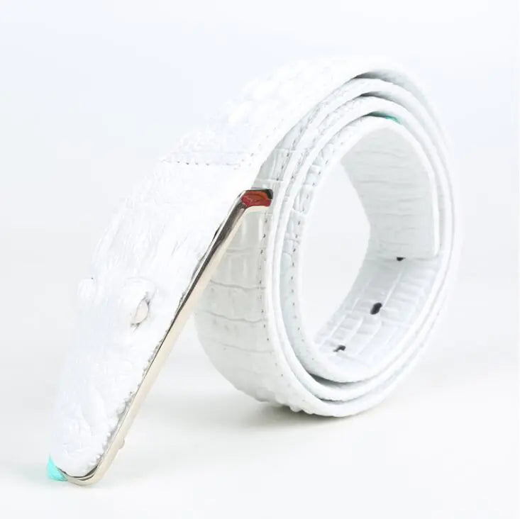 Crocodile Pattern Leather Belt for Men - Casual Design