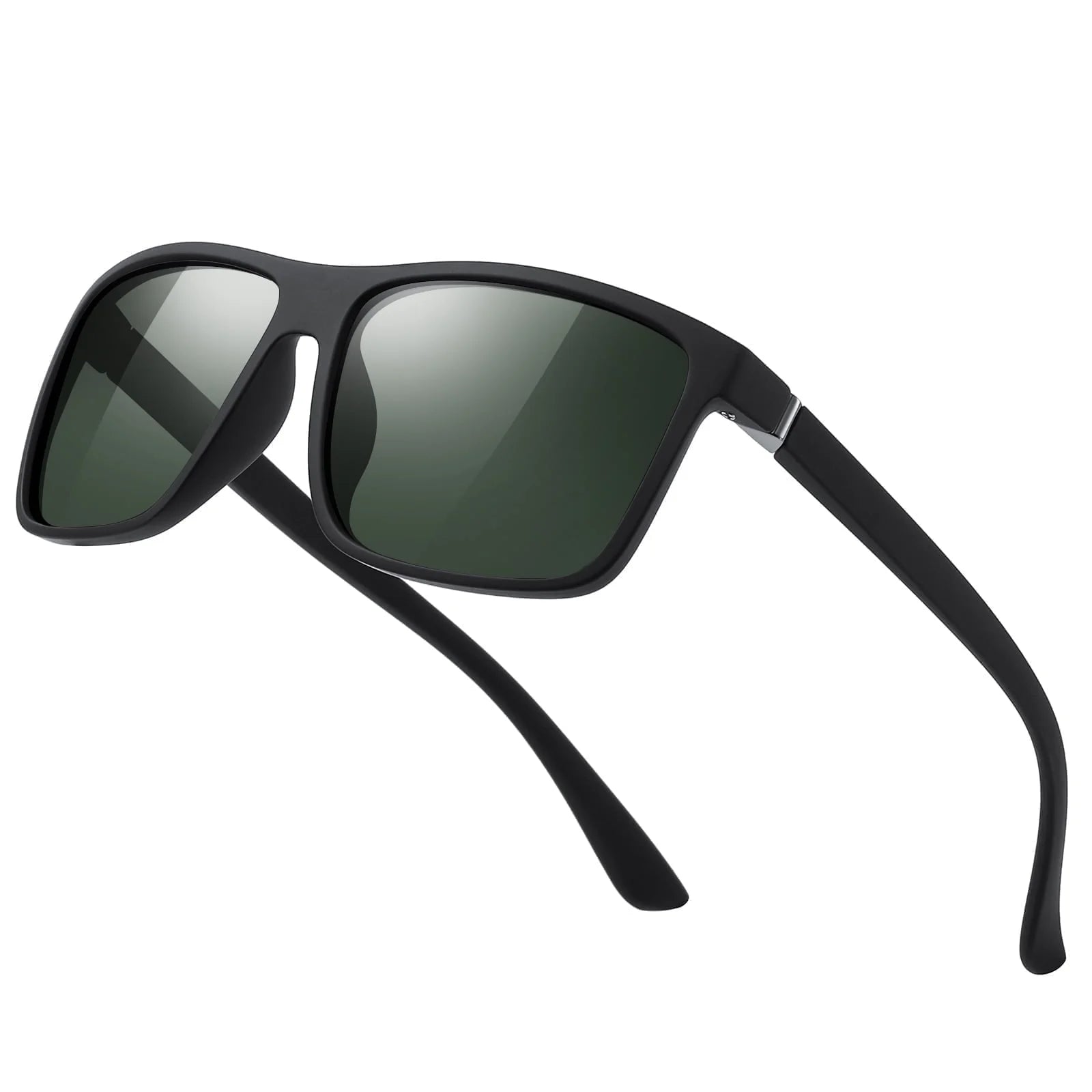 Polarized Sunglasses for Men Women Retro Square Sun Glasses Driving Fishing UV Protection (Green)