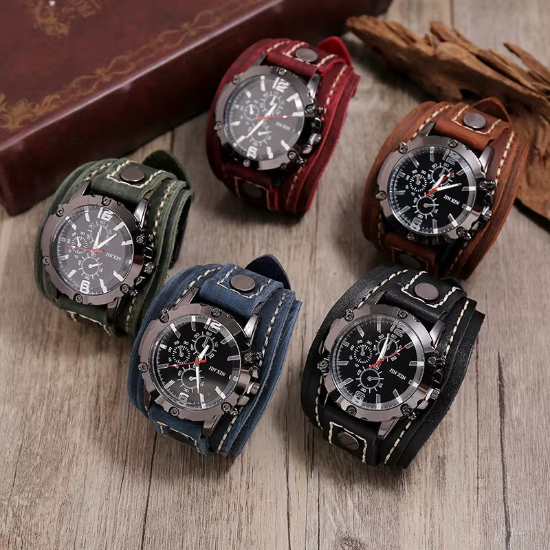 Luxury Watch for Men 2025 Leather Watchband Chronograph Punk Style Quartz Watch for Men Classic Men Watches Pagani Design Watch