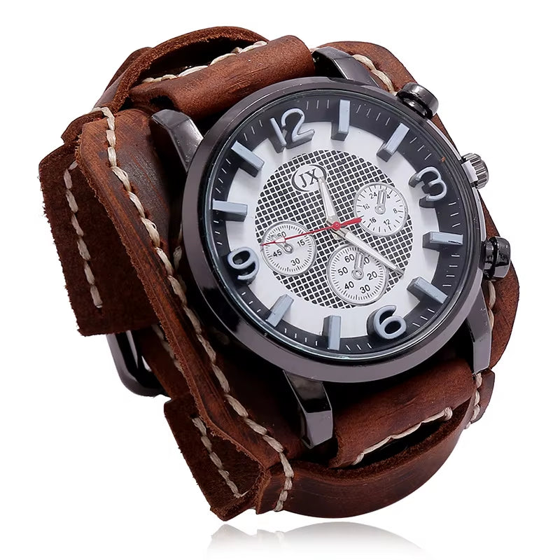Luxury Watch for Men 2025 Leather Watchband Chronograph Punk Style Quartz Watch for Men Classic Men Watches Pagani Design Watch