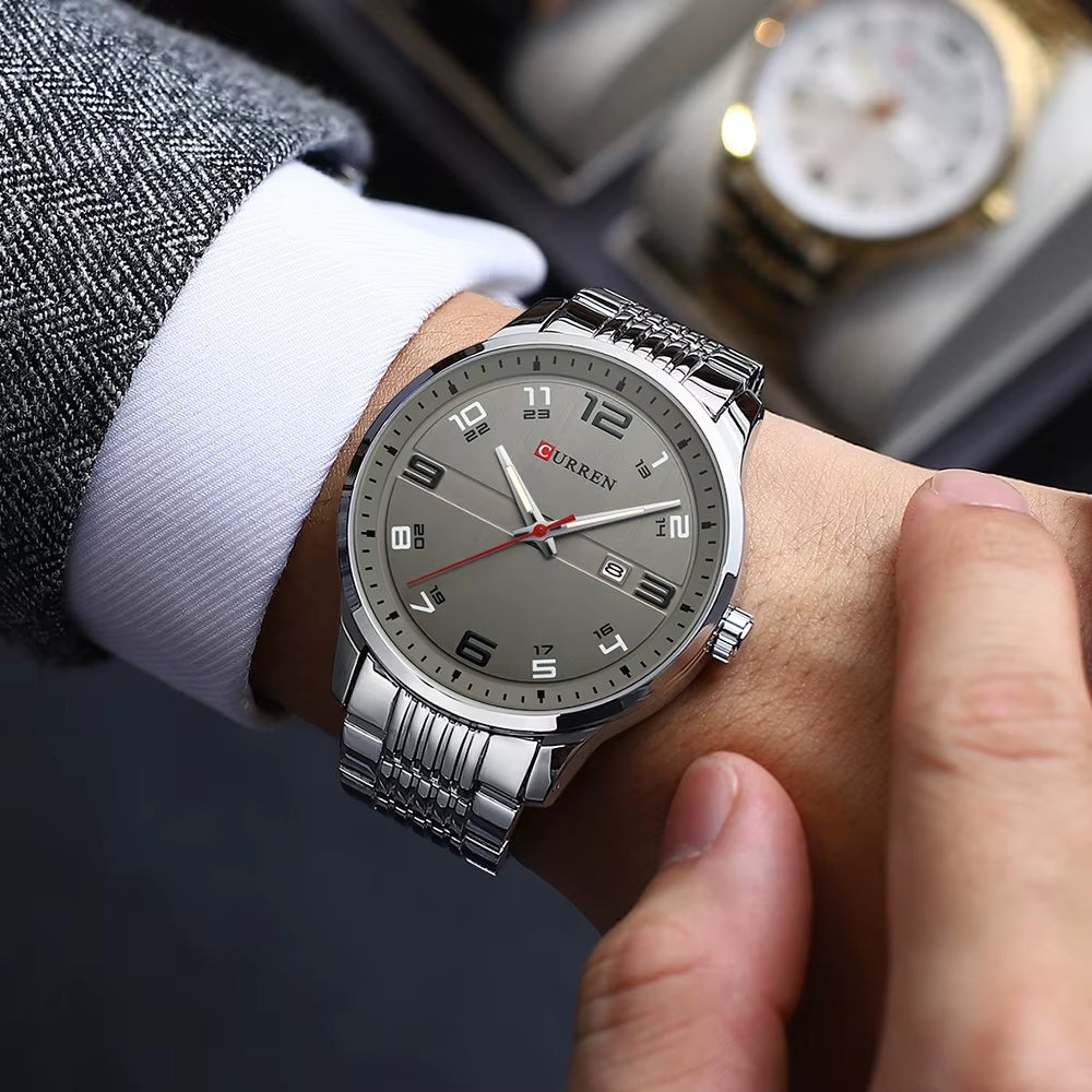 Top Luxury Brand  Men Fashion Casual Business Watches Men'S Quartz Clock Male Stainless Steel Strap Wrist Watch Relogio