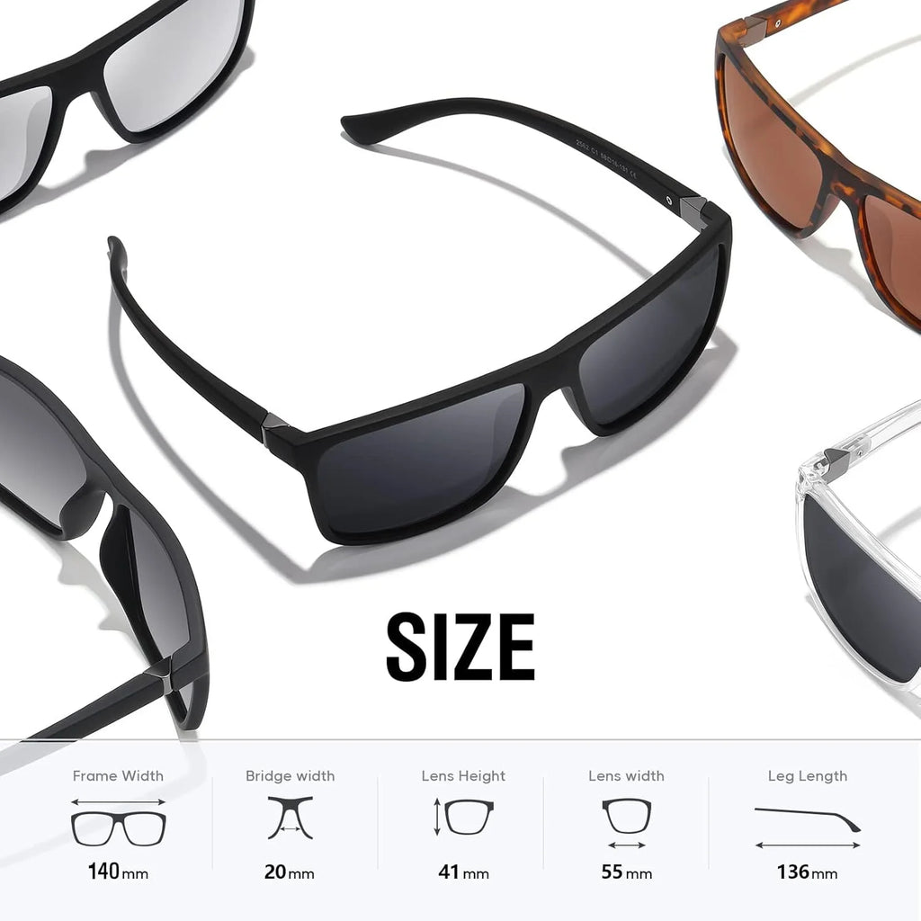 Polarized Sunglasses for Men Women Retro Square Sun Glasses Driving Fishing UV Protection (Green)