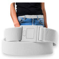 BELTAWAY Mens belt Adjustable Flat Buckle Belt – No Show Stretch Belt Men for Ultimate Comfort Easy to Use and Lightweight - White