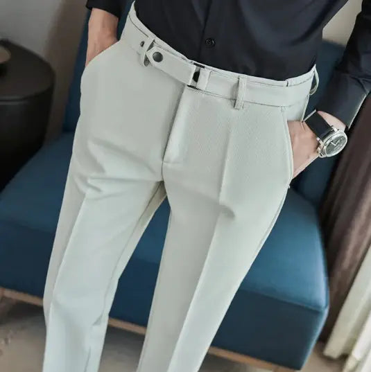 Men's Slim-Fit Textured Suit Pants