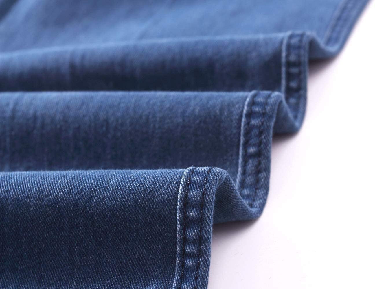 Mens Elastic Waist Jeans Casual Loose Fit Pull on Jeans Denim Pants