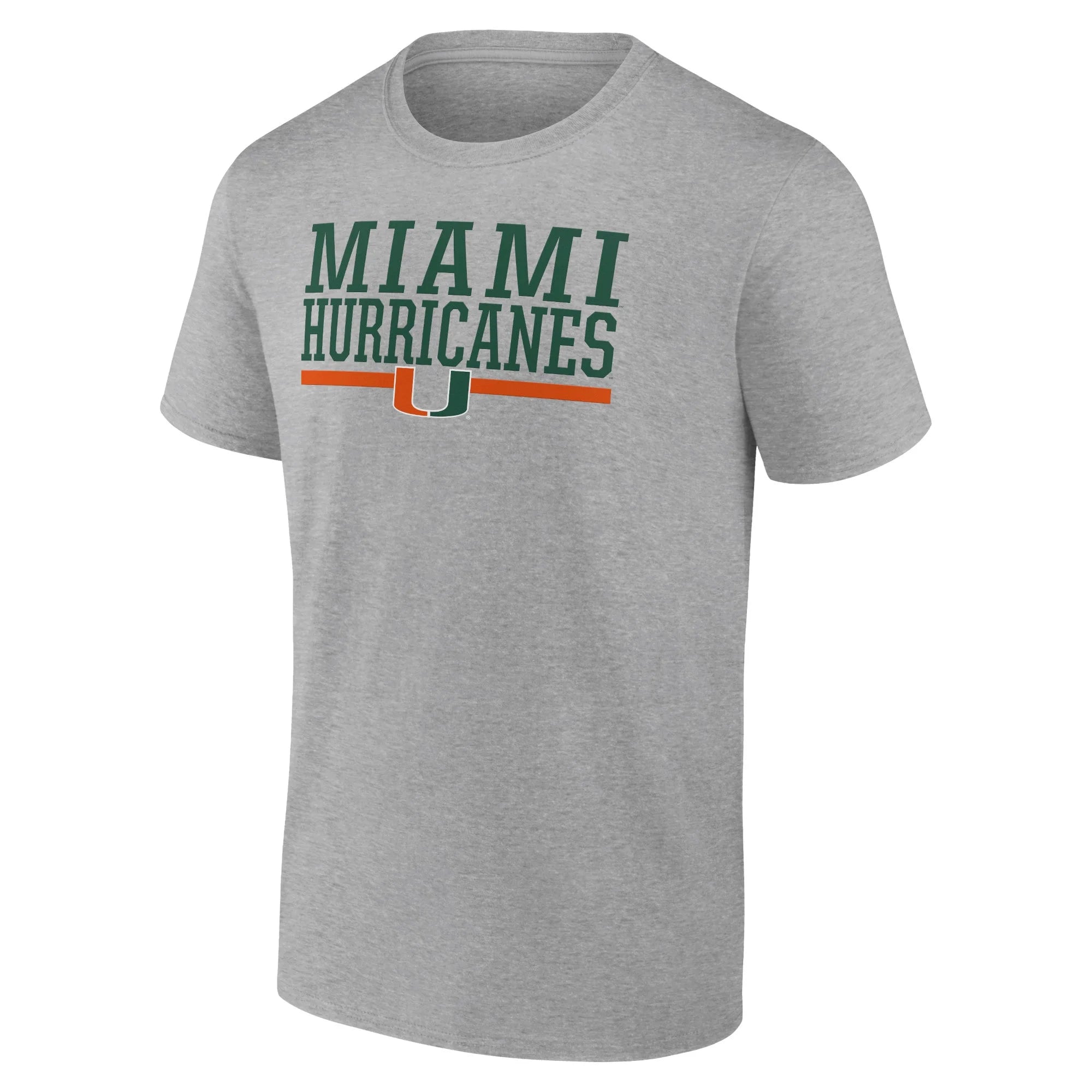 Men'S Heather Gray Miami Hurricanes Collegiate Stack T-Shirt
