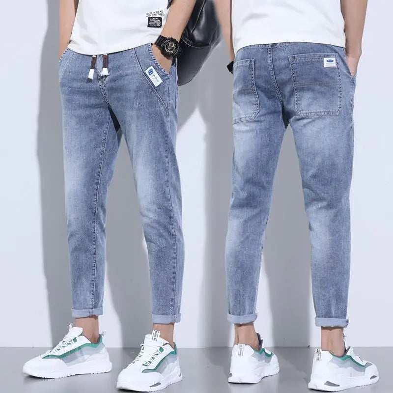 Thin Denim Stretch Casual Trousers for Men