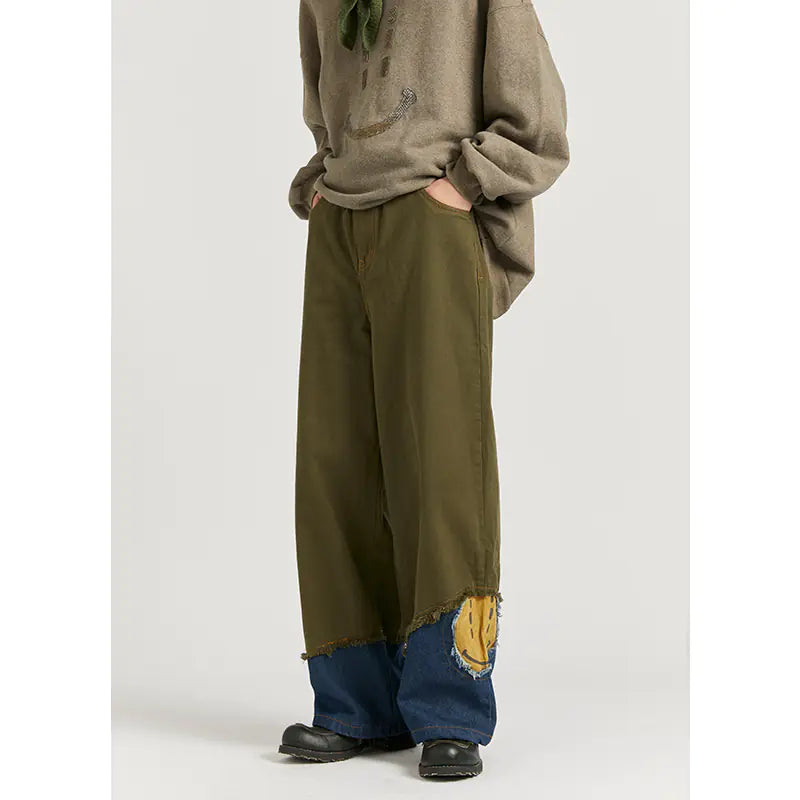 Vintage Patchwork Jeans for Men