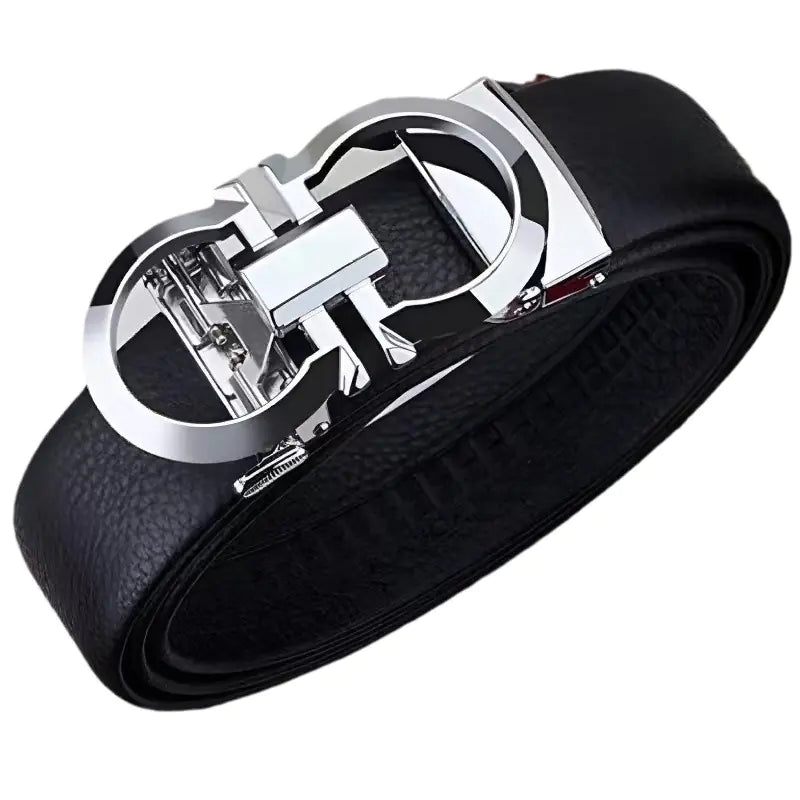 Genuine Leather Automatic Buckle Business Belt for Men