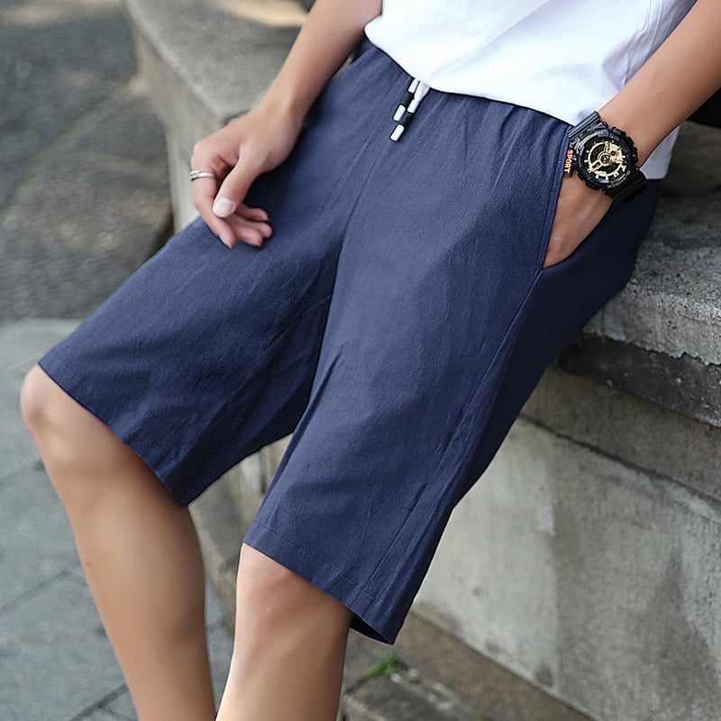 Casual Plus Size Solid Color Beach Shorts for Men