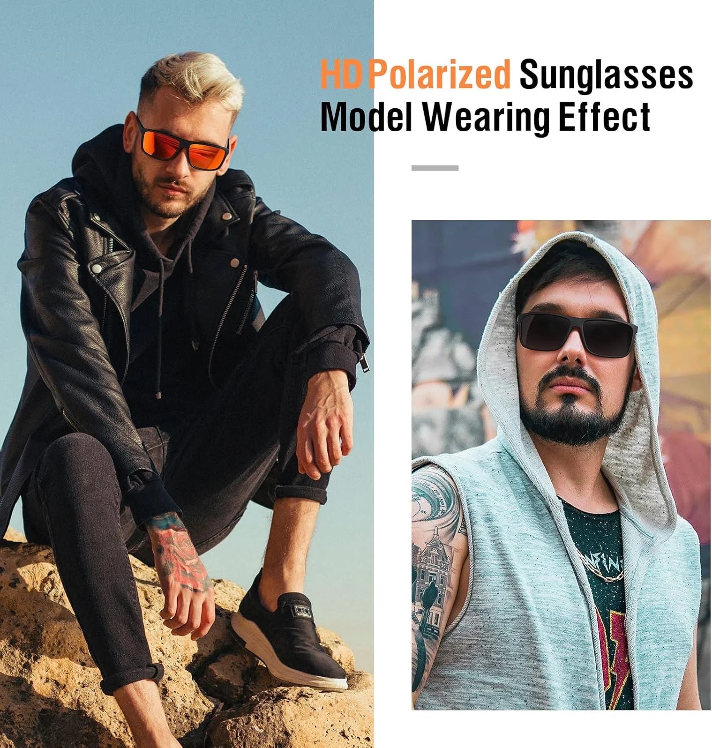 Polarized Sunglasses for Men Women Retro Square Sun Glasses Driving Fishing UV Protection (Green)