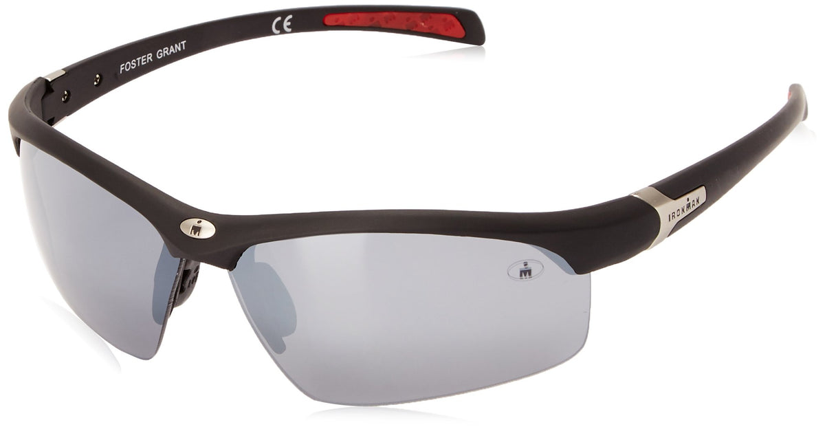 IRONMAN Mens Principle Wrap Sunglasses Matte Black Rubberized 71 mm