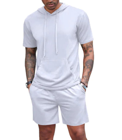 Hooded Color Block Suit for Men's Casual Sportswear