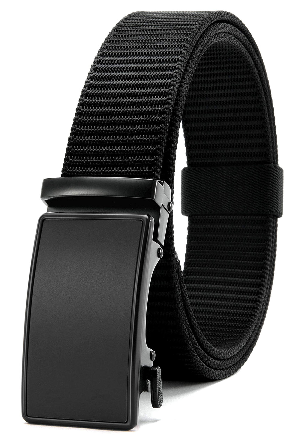 CHAOREN Black Ratchet Belts for Men - Casual Web Nylon Mens Belt 1 3/8" - Adjustable and Durable for Jeans
