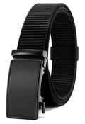 CHAOREN Black Ratchet Belts for Men - Casual Web Nylon Mens Belt 1 3/8" - Adjustable and Durable for Jeans
