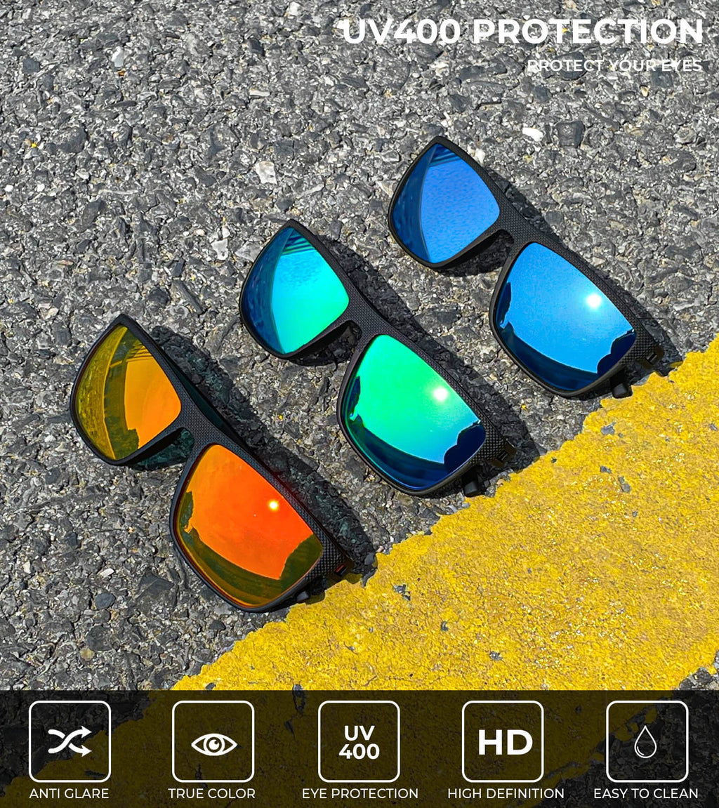 Polarized Sunglasses for Men Lightweight Sun Glasses with UV Protection Mens Sports Sunglasses for Golf Hiking Fishing Driving