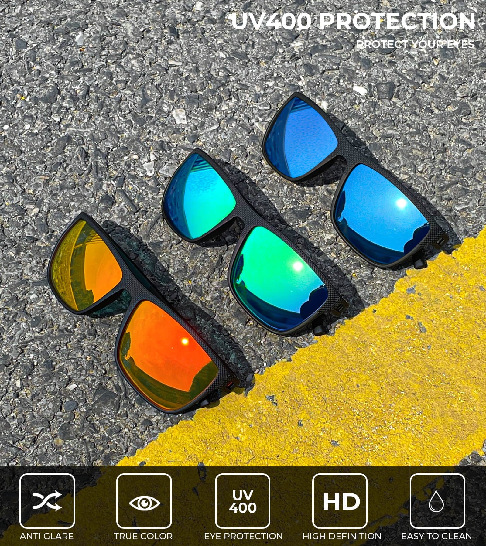 Polarized Sunglasses for Men Lightweight Sun Glasses with UV Protection Mens Sports Sunglasses for Golf Hiking Fishing Driving