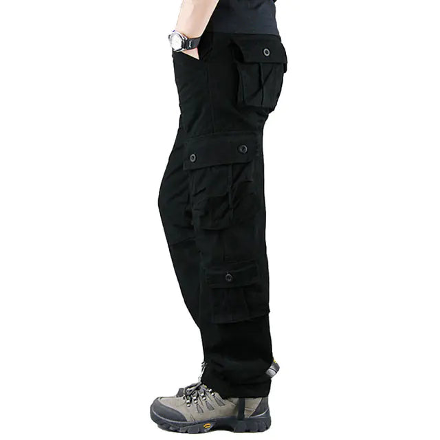 Khaki Military Cargo Pants for Men - Casual Tactical Wear