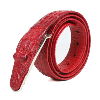 Crocodile Pattern Leather Belt for Men - Casual Design
