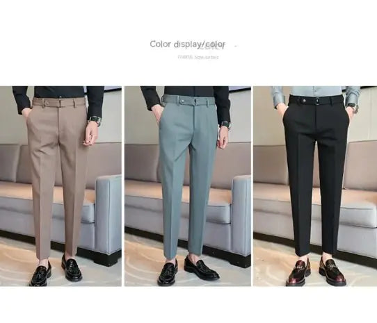 Men's Slim-Fit Textured Suit Pants
