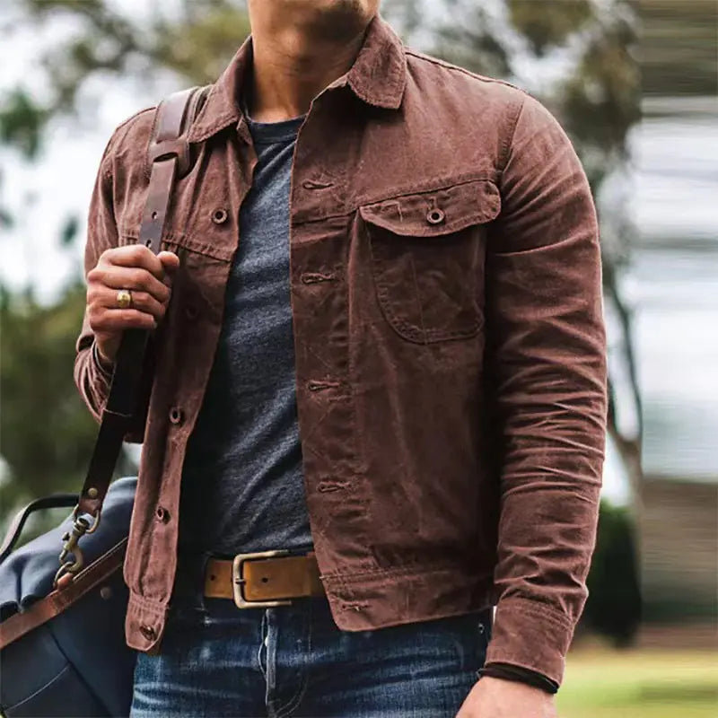 Vintage Washed Jacket for Men (Casual Style)