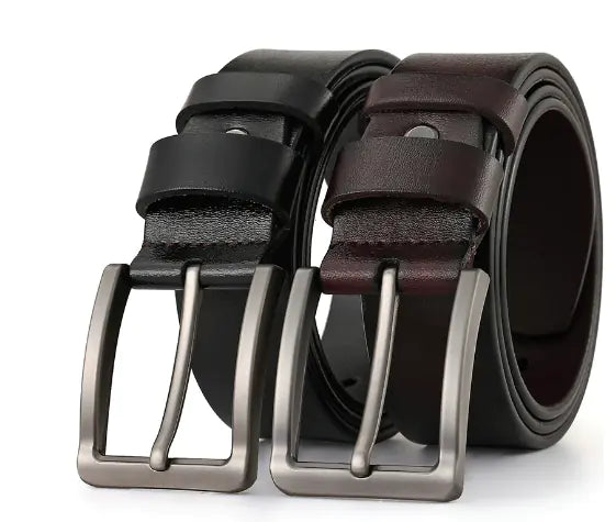 Vintage Leather Belt for Men - Plus Size Casual Style