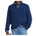 Men Casual Loose Zip Stand Collar Sweater