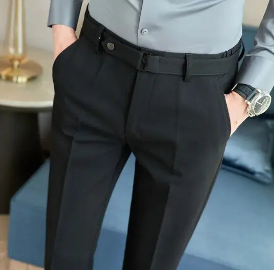 Men's Slim-Fit Textured Suit Pants