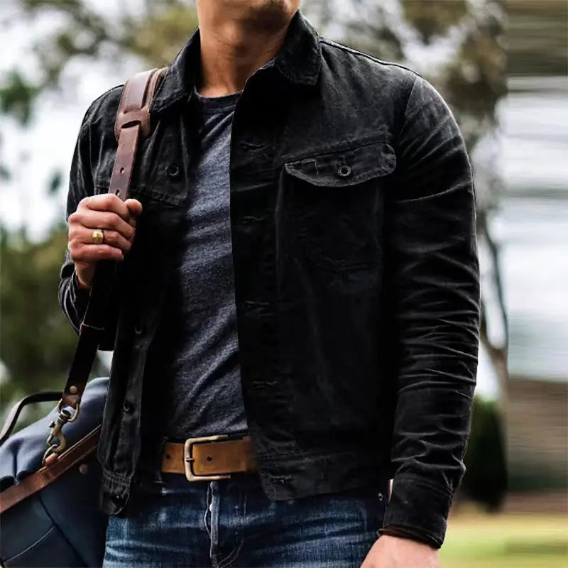 Vintage Washed Jacket for Men (Casual Style)