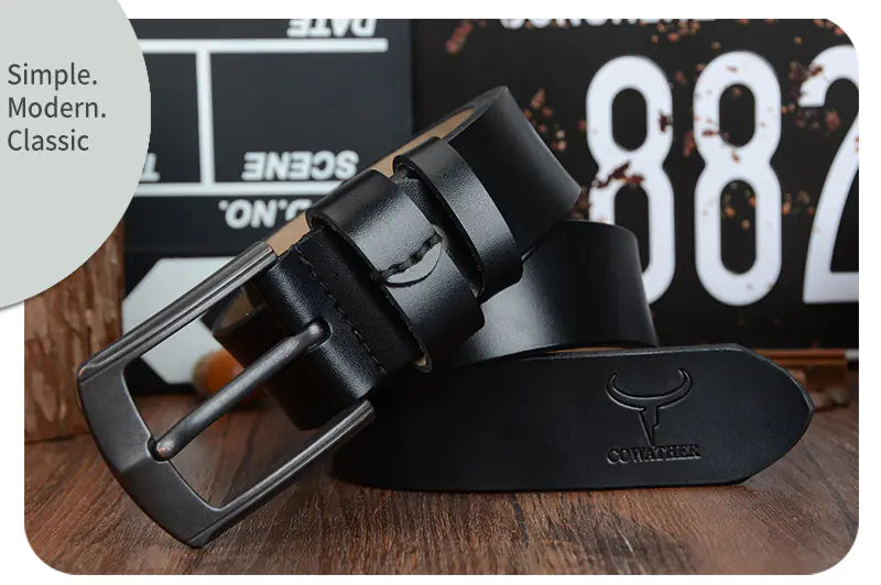 COWATHER Genuine Leather Casual Belt for Men XF012