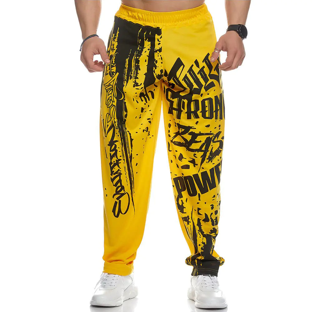 Men's Quick Dry Printed Casual Workout Trousers