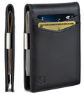 Money Clip Wallet | Mens Wallets Slim | Front Pocket | RFID Blocking Card Holder | Minimalist Mini Bifold | Charcoal Black