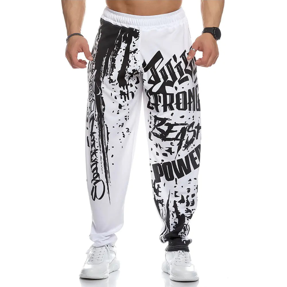 Men's Quick Dry Printed Casual Workout Trousers