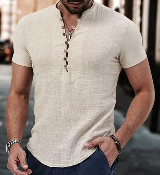 Premium Linen Short Sleeve Shirt for Men (One Piece)