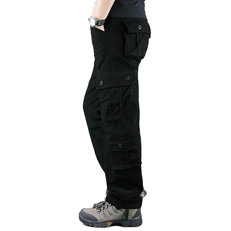Khaki Military Cargo Pants for Men - Casual Tactical Wear