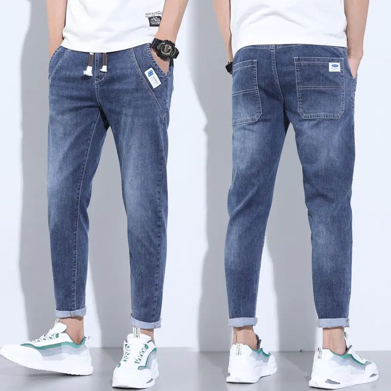 Thin Denim Stretch Casual Trousers for Men