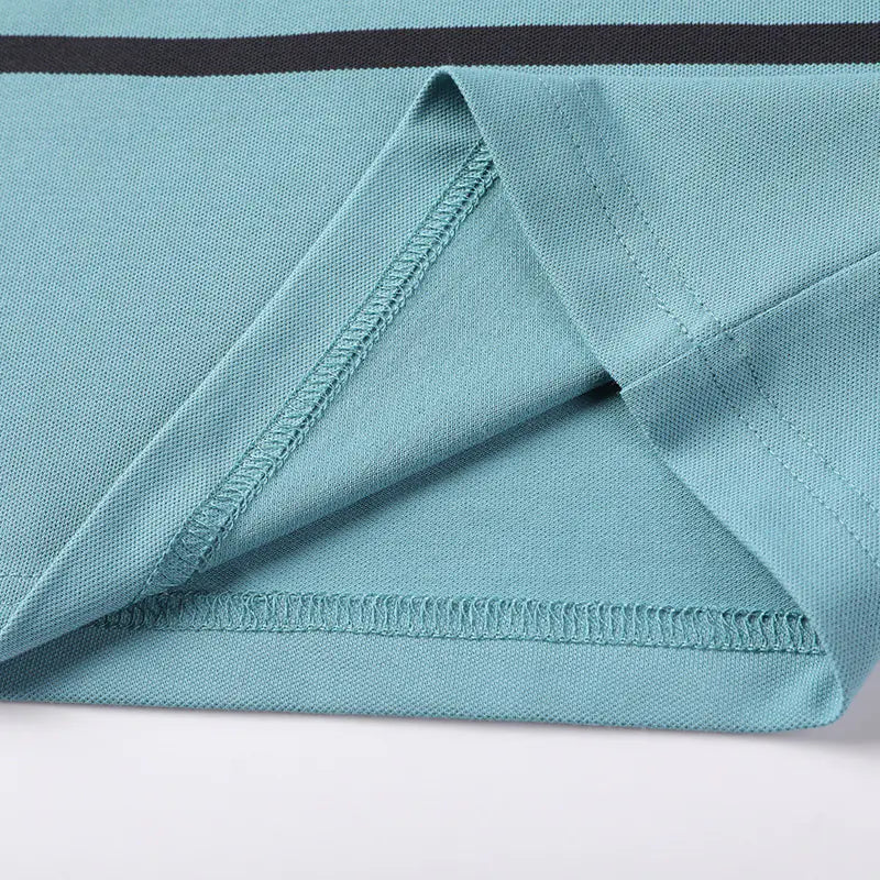 Striped Short Sleeve Polo Shirt for Men