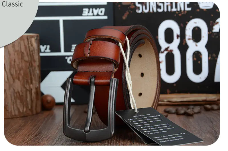 COWATHER Genuine Leather Casual Belt for Men XF012