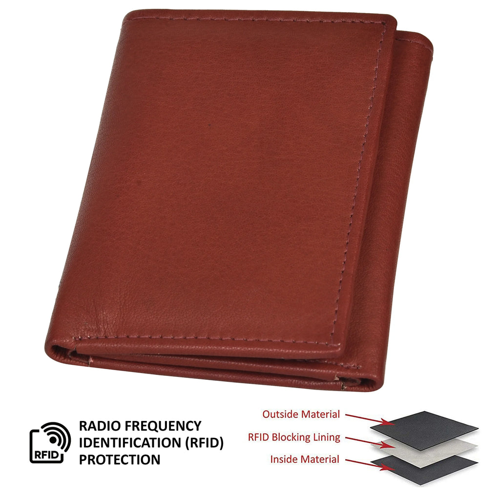 Men'S RFID Blocking Slim Trifold Wallet, Black