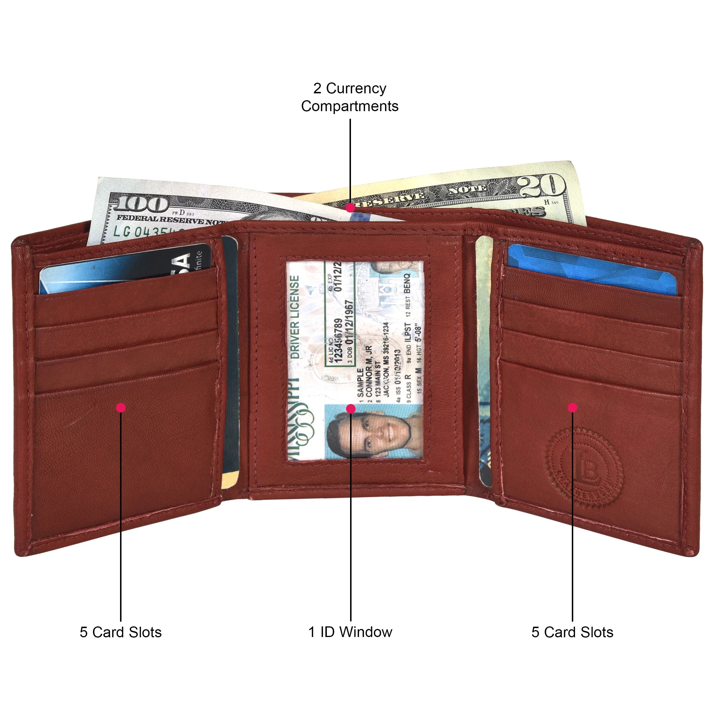 Men'S RFID Blocking Slim Trifold Wallet, Black