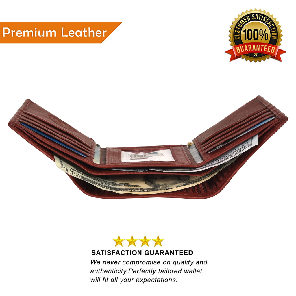 Men'S RFID Blocking Slim Trifold Wallet, Black