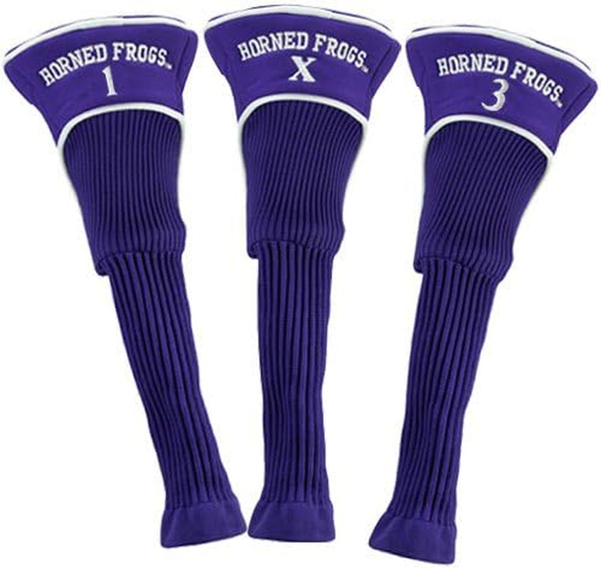 NCAA Numbered 1, 3, & X, Fits Oversized Drivers, Utility, Rescue & Fairway Clubs, Velour Lined for Extra Club Protection