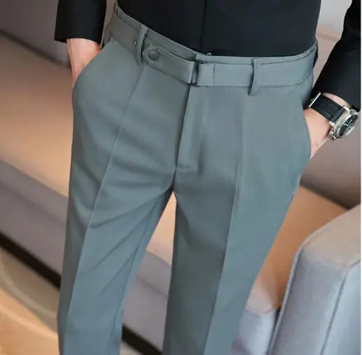 Men's Slim-Fit Textured Suit Pants