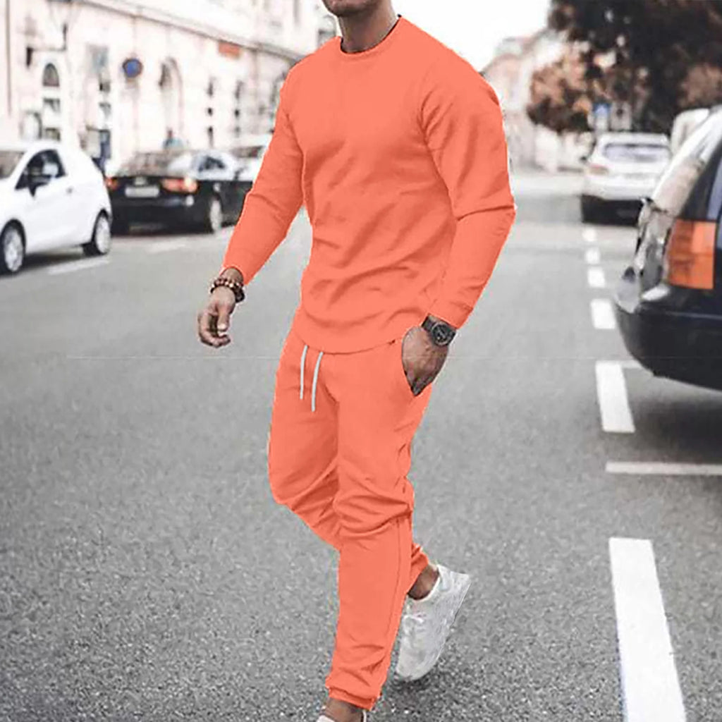 Men'S Casual Tracksuit Athletic Sweatsuits Long Sleeve 2 Piece Outfit Running Jogging Sport Suit Sets