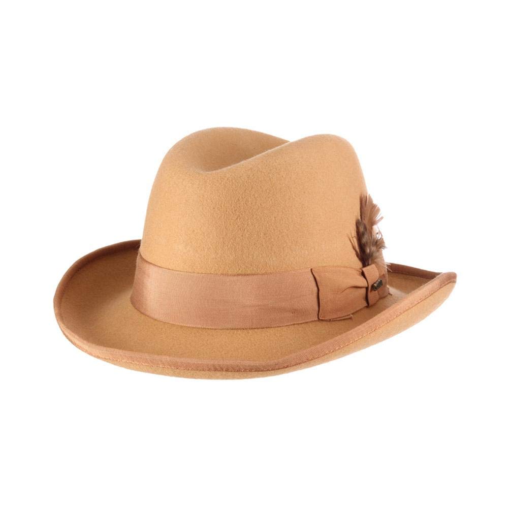 Scala Classico Mens Wool Felt Homburg Hat Camel Medium