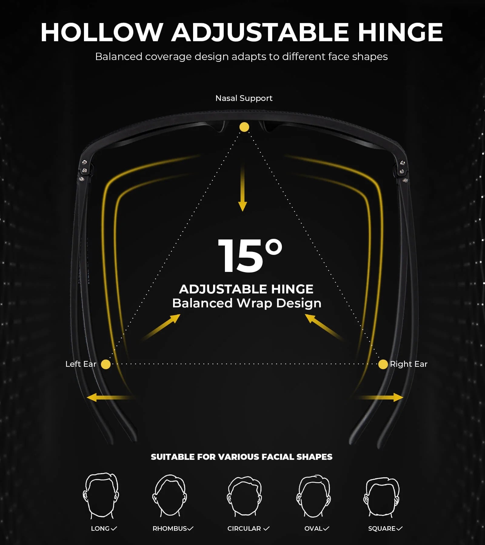 Polarized Sunglasses for Men Lightweight Sun Glasses with UV Protection Mens Sports Sunglasses for Golf Hiking Fishing Driving