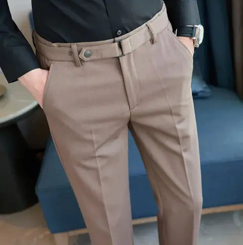 Men's Slim-Fit Textured Suit Pants
